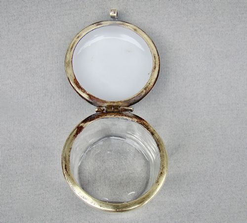 UNUSUAL 19TH C GLASS ENAMELLED PORCELAIN TRINKET BOX CIRCA 1890 - ADDITIONAL PHOTO 6