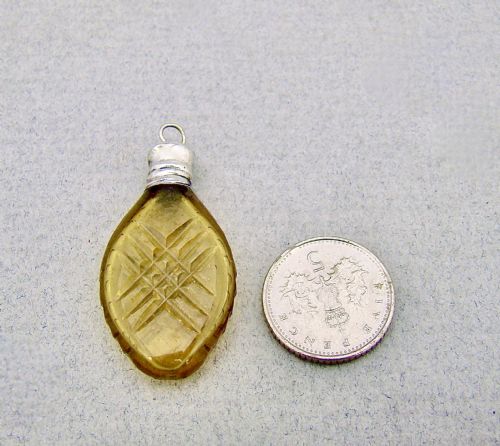 fig 1. MINIATURE GEORGIAN SILVER & CUT GLASS SCENT BOTTLE, CIRCA 1800
