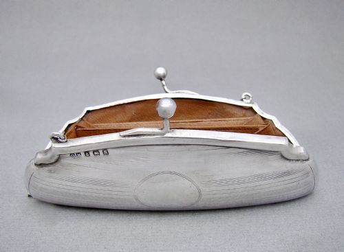 ELEGANT GEORGE V SILVER COCKTAIL PURSE BY G NORMAN BIRMINGHAM 1917 - ADDITIONAL PHOTO 3