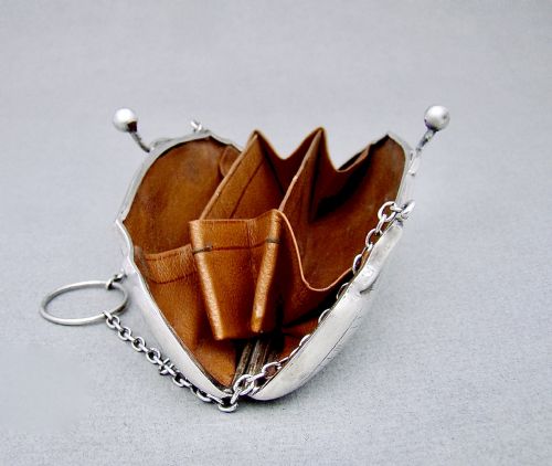ELEGANT GEORGE V SILVER COCKTAIL PURSE BY G NORMAN BIRMINGHAM 1917 - ADDITIONAL PHOTO 4