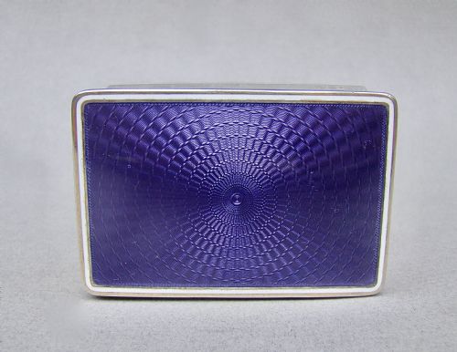 fig 2. SUPERB FRENCH STERLING SILVER & GUILLOCHE ENAMEL DRESSING TABLE JAR, CIRCA 1910