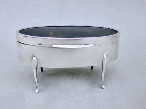 fig 1. GEORGE V SILVER MOUNTED LARGE SIZE TORTOISESHELL JEWELLERY BOX BY HORTON & ALLDAY, BIRMINGHAM 1918