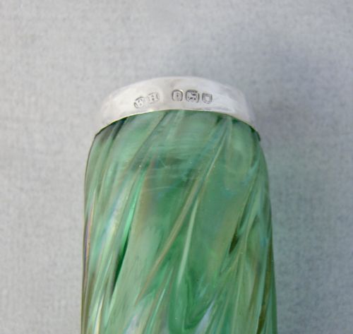fig 3. ART NOUVEAU SILVER MOUNTED KRALIK IRIDESCENT GLASS VASE, LONDON 1903