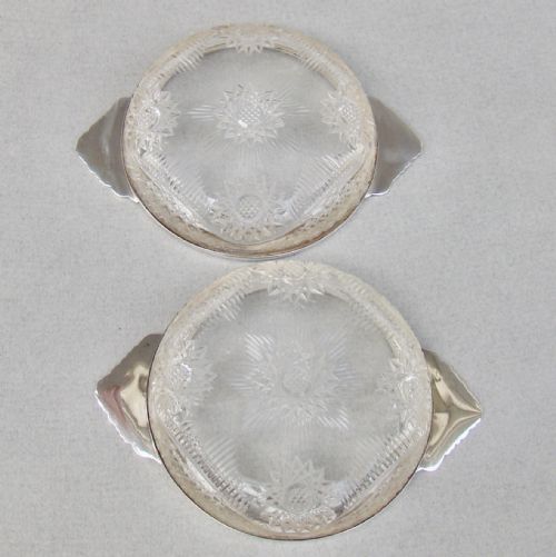 fig 3. PAIR OF VICTORIAN SILVER & CUT GLASS PICKLE DISHES BY ROBERTS & BELKS, SHEFFIELD 1896