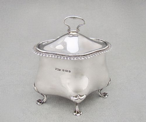 Unusual Edwardian Silver Tea Caddy by Marples & Co, Birmingham 1902