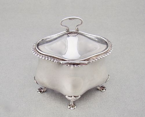fig 3. UNUSUAL EDWARDIAN SILVER TEA CADDY BY MARPLES & CO, BIRMINGHAM 1902