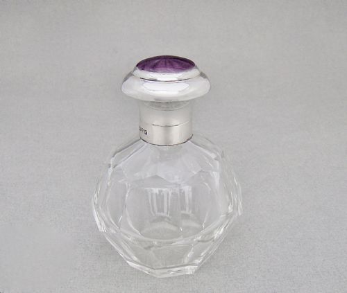 GEORGE V SILVER GUILLOCHE ENAMEL SCENT BOTTLE BY JAMES DEAKIN SONS CHESTER 1913 - ADDITIONAL PHOTO 7