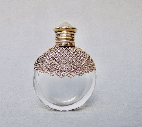 Charming 19th C. French Ormulu Cut Glass Scent Bottle, Circa 1870