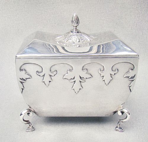 FABULOUS GEORGE V SILVER TEA CADDY BY WALKER HALL SHEFFIELD 1924 - ADDITIONAL PHOTO 6