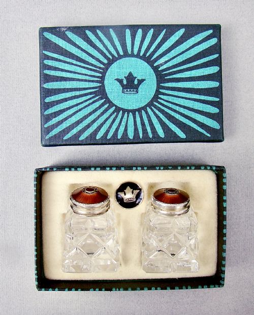 fig 2. CASED PAIR OF NORWEGIAN ART DECO SILVER GILT AND ENAMEL, CIRCA 1930