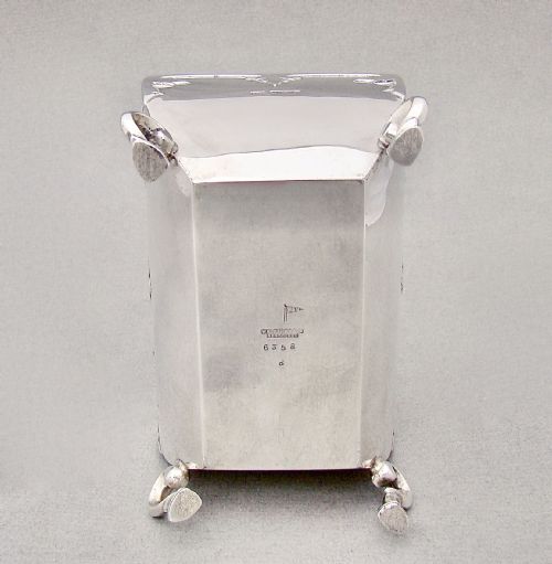 FABULOUS GEORGE V SILVER TEA CADDY BY WALKER HALL SHEFFIELD 1924 - ADDITIONAL PHOTO 5