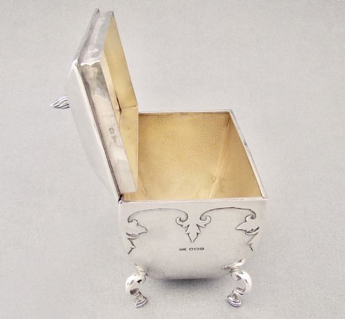 FABULOUS GEORGE V SILVER TEA CADDY BY WALKER HALL SHEFFIELD 1924 - ADDITIONAL PHOTO 7