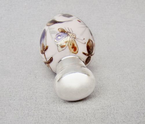 fig 2. EXQUISITE VICTORIAN SILVER & PORCELAIN EGG SCENT BOTTLE BY CHARLES MAY, BIRMINGHAM 1896