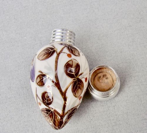 fig 3. EXQUISITE VICTORIAN SILVER & PORCELAIN EGG SCENT BOTTLE BY CHARLES MAY, BIRMINGHAM 1896