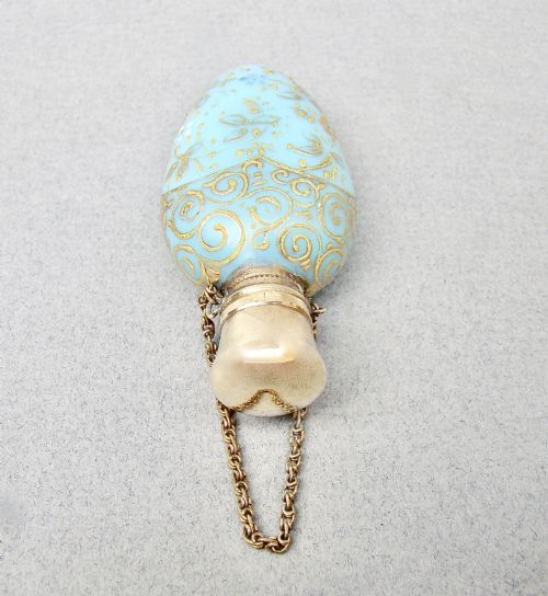 fig 1. 19TH C. FRENCH ORMULU & MOSER GLASS CHATELAINE SCENT BOTTLE, CIRCA 1880
