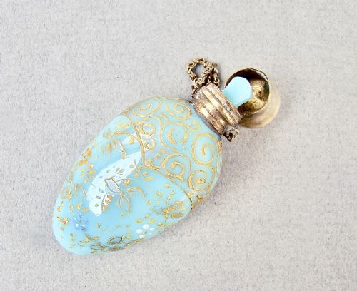 fig 2. 19TH C. FRENCH ORMULU & MOSER GLASS CHATELAINE SCENT BOTTLE, CIRCA 1880
