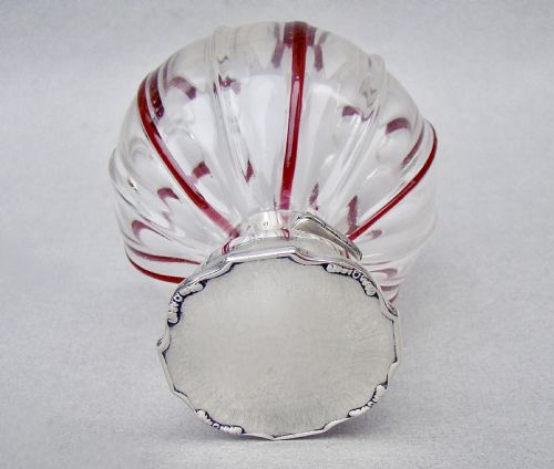 ART DECO SILVER TRAILED GLASS SCENT BOTTLE BY THE ADIE BROTHERS BIRMINGHAM 1923 - ADDITIONAL PHOTO 5
