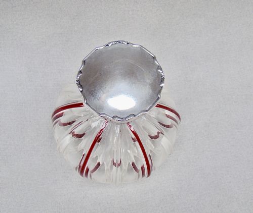 ART DECO SILVER TRAILED GLASS SCENT BOTTLE BY THE ADIE BROTHERS BIRMINGHAM 1923 - ADDITIONAL PHOTO 6