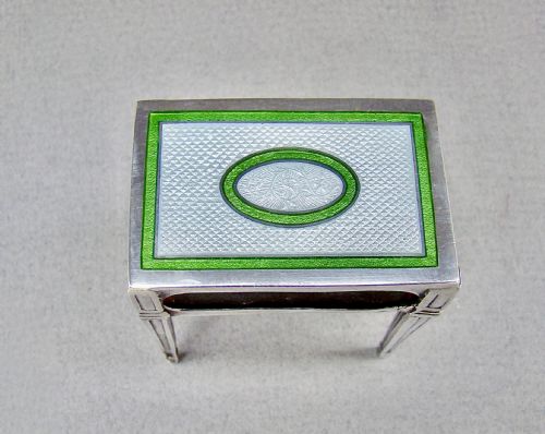 Very Rare Silver and Guilloche Enamel Novelty Matchbox Holder by Levi & Salaman, Birmingham 1911