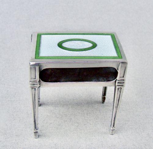 fig 2. VERY RARE SILVER AND GUILLOCHE ENAMEL NOVELTY MATCHBOX HOLDER BY LEVI & SALAMAN, BIRMINGHAM 1911