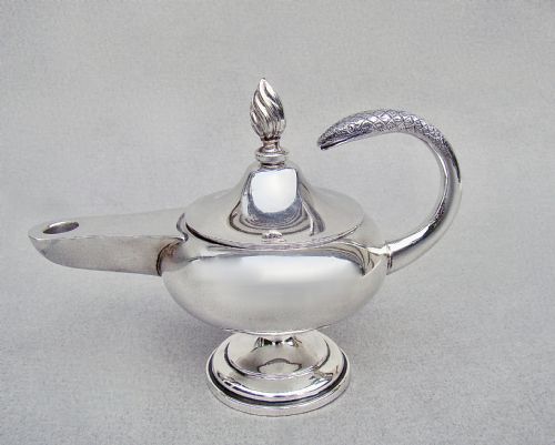 Silver Novelty "Aladdin's Lamp" Table Cigar Lighter by the Goldsmiths & Silversmiths Co, London 1925