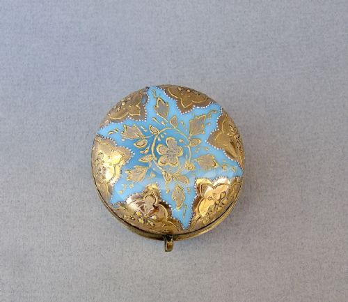 fig 1. UNUSUAL 19TH C. MOSER OPALINE & GILT GLASS TRINKET BOX, CIRCA 1860