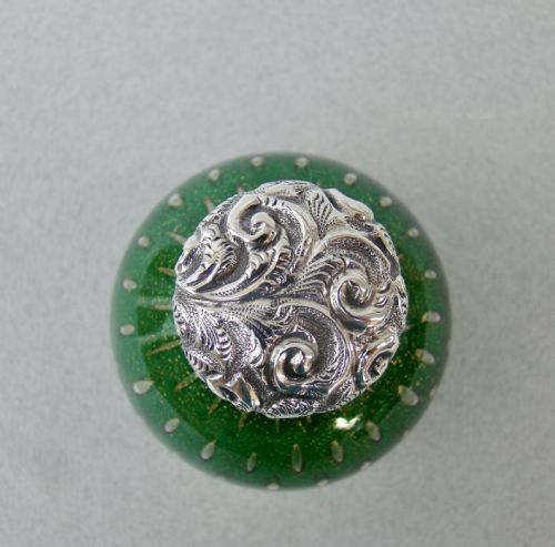 fig 2. VICTORIAN SILVER MOUNTED MURANO GLASS SCENT BOTTLE BY THE MOUSLEY BROTHERS, BIRMINGHAM 1898