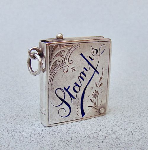 RARE GEORGE V SILVER BOOK STAMP CASE BY CRISFORD NORRIS BIRMINGHAM 1914