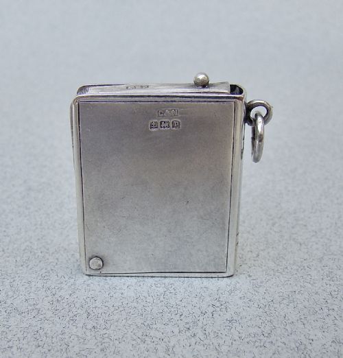 RARE GEORGE V SILVER BOOK STAMP CASE BY CRISFORD NORRIS BIRMINGHAM 1914 - ADDITIONAL PHOTO 2