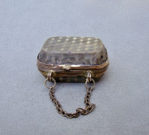 EXQUISITE 19TH C FRENCH SILVER STONE SET THIMBLE IN ORMULU CHATELAINE CASE - ADDITIONAL PHOTO 3