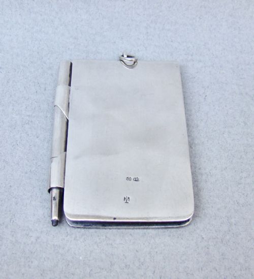 fig 1. RARE SILVER AND GUILLOCHE ENAMEL AIDE MEMOIRE, LONDON IMPORT MARKS FOR 1911