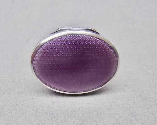 fig 2. FABULOUS CONTINENTAL SILVER & GUILLOCHE ENAMEL PILL BOX , CIRCA 1930