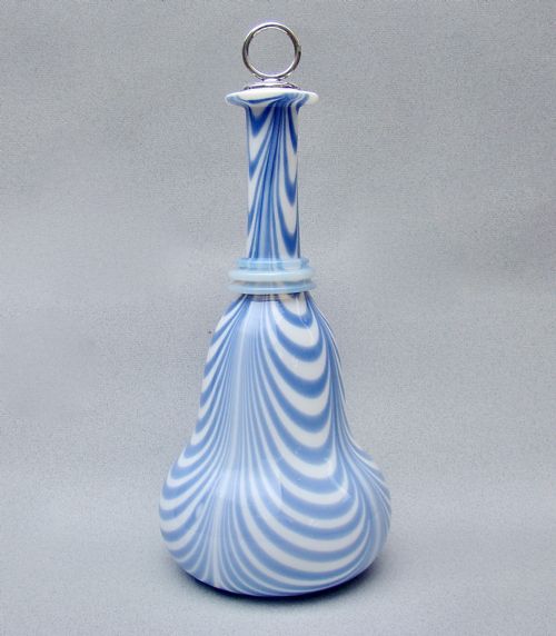 RARE AND FABULOUS VICTORIAN NAILSEA GLASS AND OLD SHEFFIELD PLATE WINE CARAFE CIRCA 1840