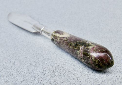 GEORGE V SILVER AGATE MINIATURE BUTTER KNIFE BY VALE ST JOHN BIRMINGHAM 1918 - ADDITIONAL PHOTO 4