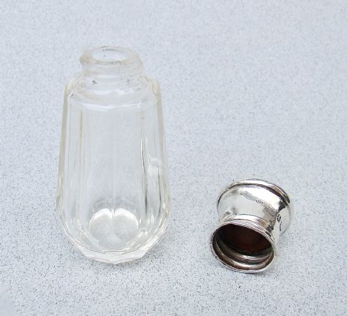 ART DECO SILVER AND ENAMELLED GLASS SCENT BOTTLE BY HENRY PERKINS LONDON 1935 - ADDITIONAL PHOTO 4