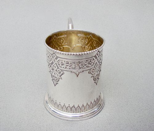 fig 2. EXQUISITE VICTORIAN SILVER CHRISTENING MUG BY THE FENTON BROTHERS, SHEFFIELD 1884