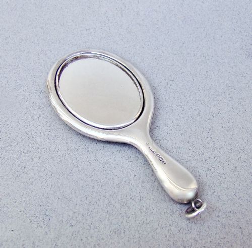 RARE AND EXQUISITE ART DECO SILVER GUILLOCHE ENAMEL MINIATURE PURSE MIRROR BY HENRY WILLIAMSON BIRMINGHAM CIRCA 1930 - ADDITIONAL PHOTO 1
