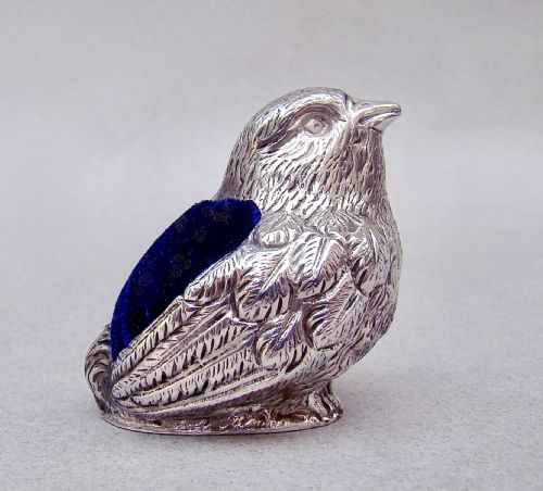 EDWARDIAN SILVER FLEDGLING PIN CUSHION BY SAMPSON MORDAN CHESTER 1904 - ADDITIONAL PHOTO 7