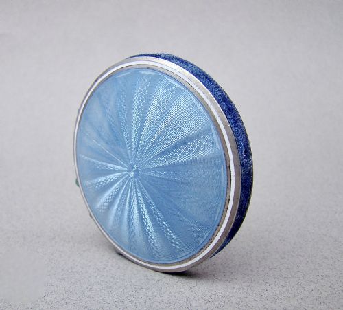 RARE GEORGE V SILVER AND GUILLOCHE ENAMEL PIN CUSHION CIRCA 1910 - ADDITIONAL PHOTO 2