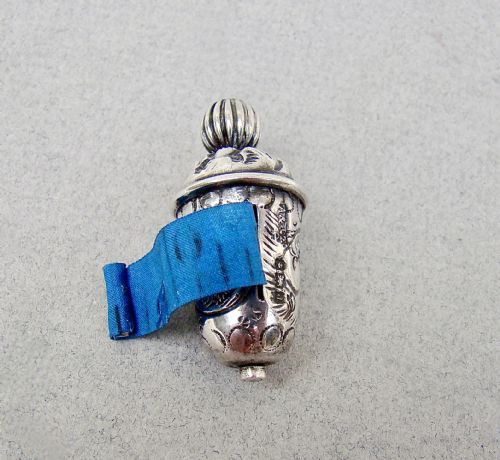 Rare Edwardian Silver Acorn Shaped Tape Measure by a & J Zimmerman, Birmingham 1903
