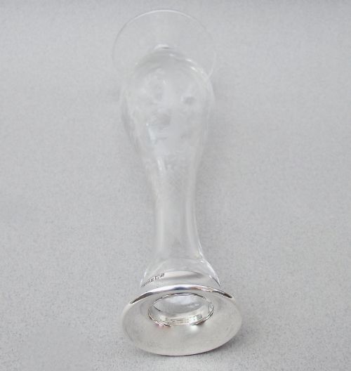 EDWARDIAN SILVER MOUNTED ETCHED GLASS SPECIMEN VASE CIRCA 1900 - ADDITIONAL PHOTO 2