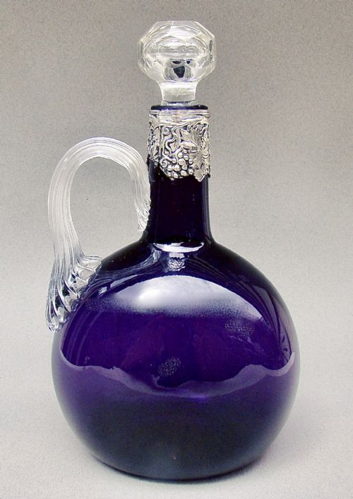 VICTORIAN SILVER MOUNTED AMETHYST GLASS DECANTER BY HENRY MATTHEWS BIRMINGHAM C 1875 - ADDITIONAL PHOTO 1