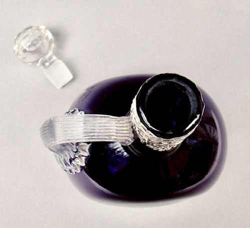 VICTORIAN SILVER MOUNTED AMETHYST GLASS DECANTER BY HENRY MATTHEWS BIRMINGHAM C 1875 - ADDITIONAL PHOTO 5