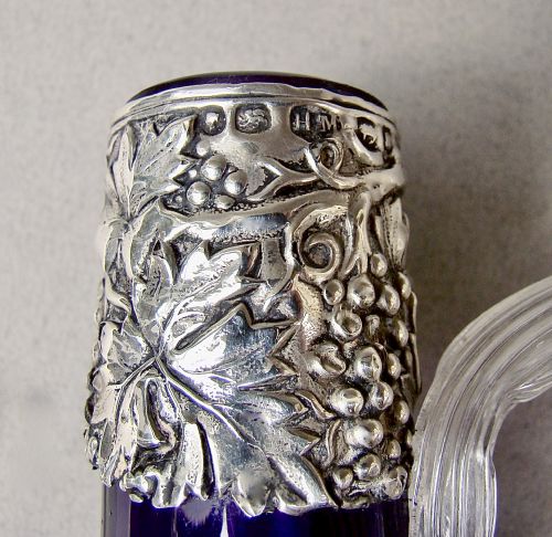 VICTORIAN SILVER MOUNTED AMETHYST GLASS DECANTER BY HENRY MATTHEWS BIRMINGHAM C 1875 - ADDITIONAL PHOTO 6