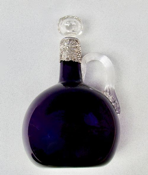 VICTORIAN SILVER MOUNTED AMETHYST GLASS DECANTER BY HENRY MATTHEWS BIRMINGHAM C 1875 - ADDITIONAL PHOTO 8