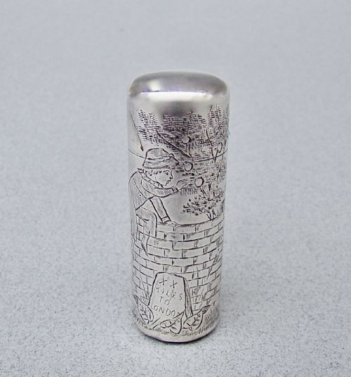 Exquisite "Kate Greenaway" Victorian Silver Scent Bottle by Sampson Mordan, London 1883
