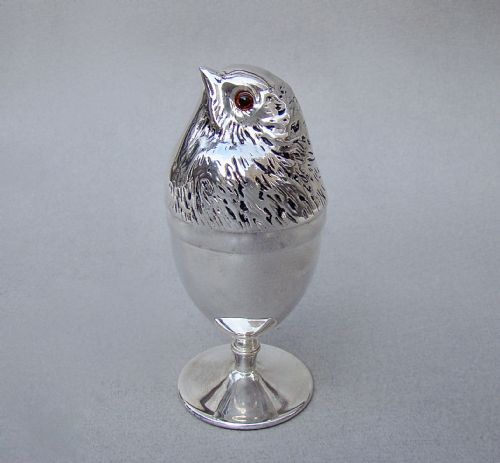 Unusual Edwardian Silver Plated Novelty "Chick" Egg Cup, Circa 1900
