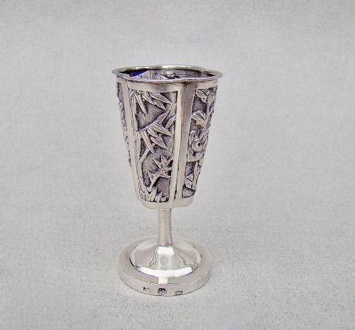 19th Century Chinese Export Silver Toothpick Holder by Wing Nam & Co, Circa 1890