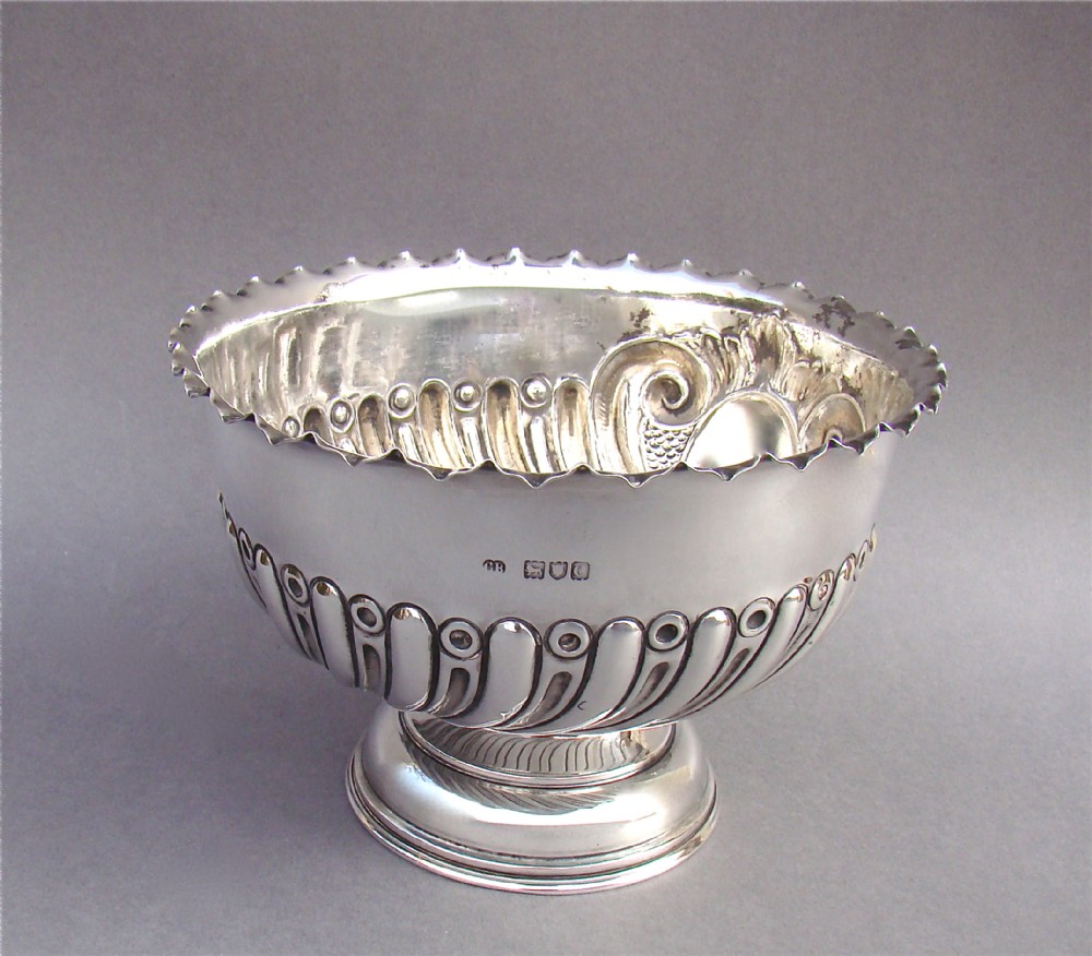 VICTORIAN SILVER ROSE BOWL BY CHARLES BOYTON, LONDON 1898