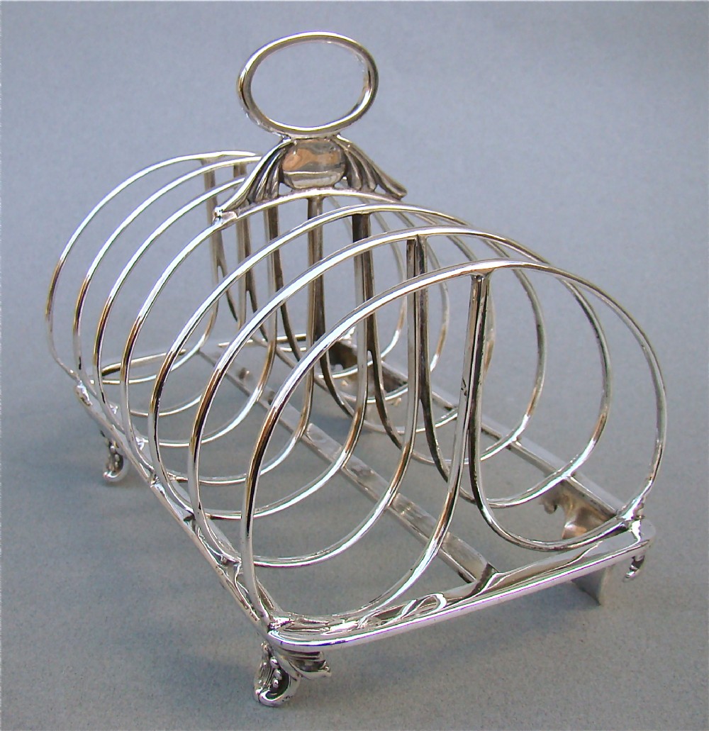 REGENCY SILVER TOAST RACK BY BARNARD, LONDON 1829